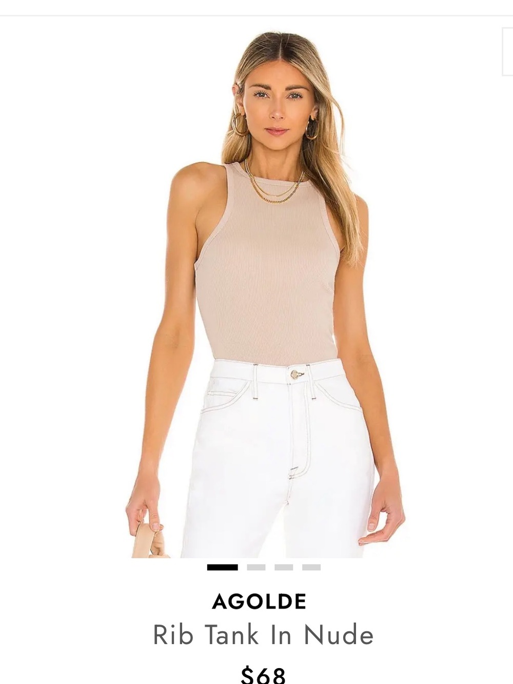 Agolde rib tank in nude size M